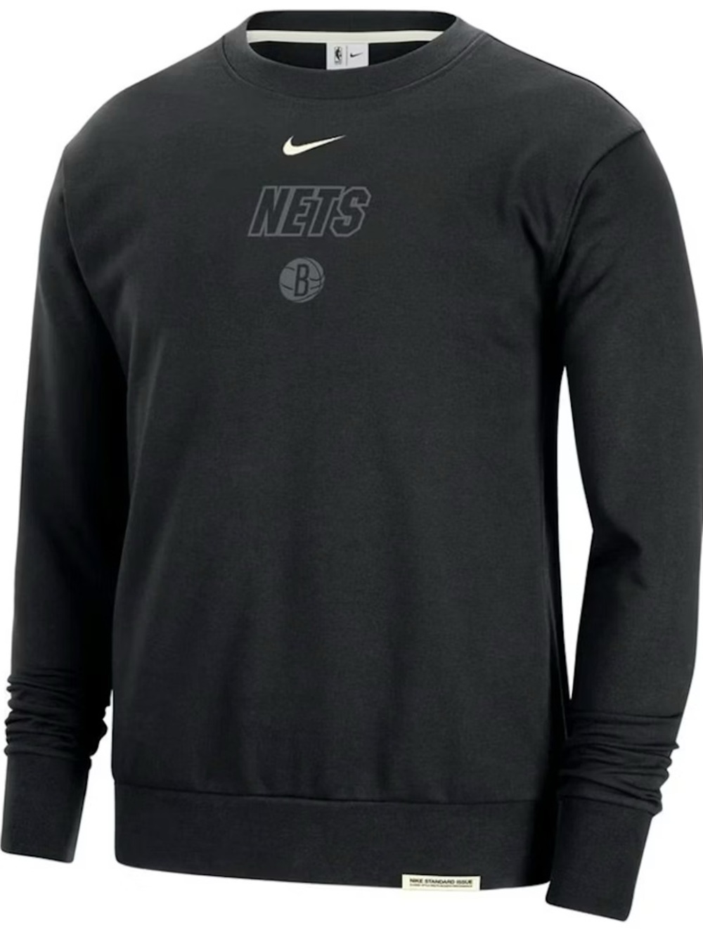 Nike Brooklyn Nets Standard Issue Dark Gray Crewneck Sweatshirt L